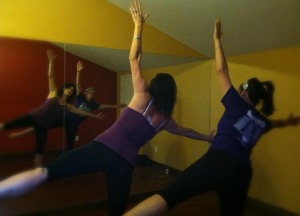Finding the time for yoga with my sister, Tracye Ward and daughter, Katrina Navarro.