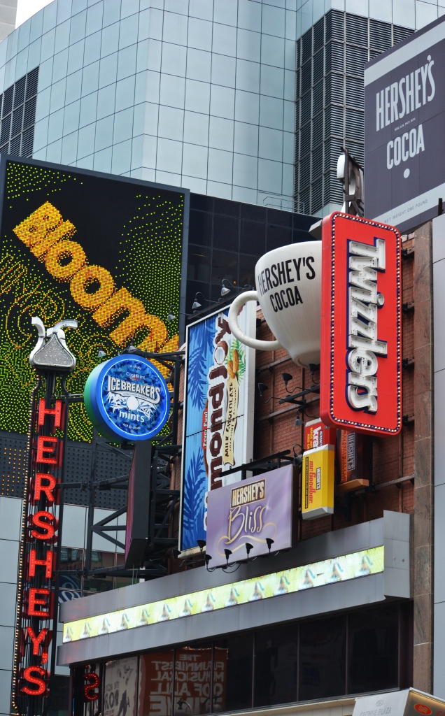 More chocolate than one person can handle at the Time Square Hershey Store in New York